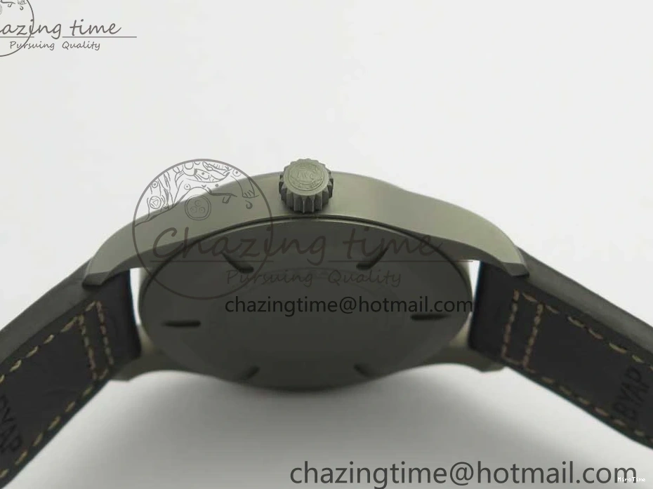 MIROTIME 0504 SmartChoice Mark XVIII IW327006 Titanium M+F 1:1 Best Edition Black Dial on Brown Leather Strap A 7145